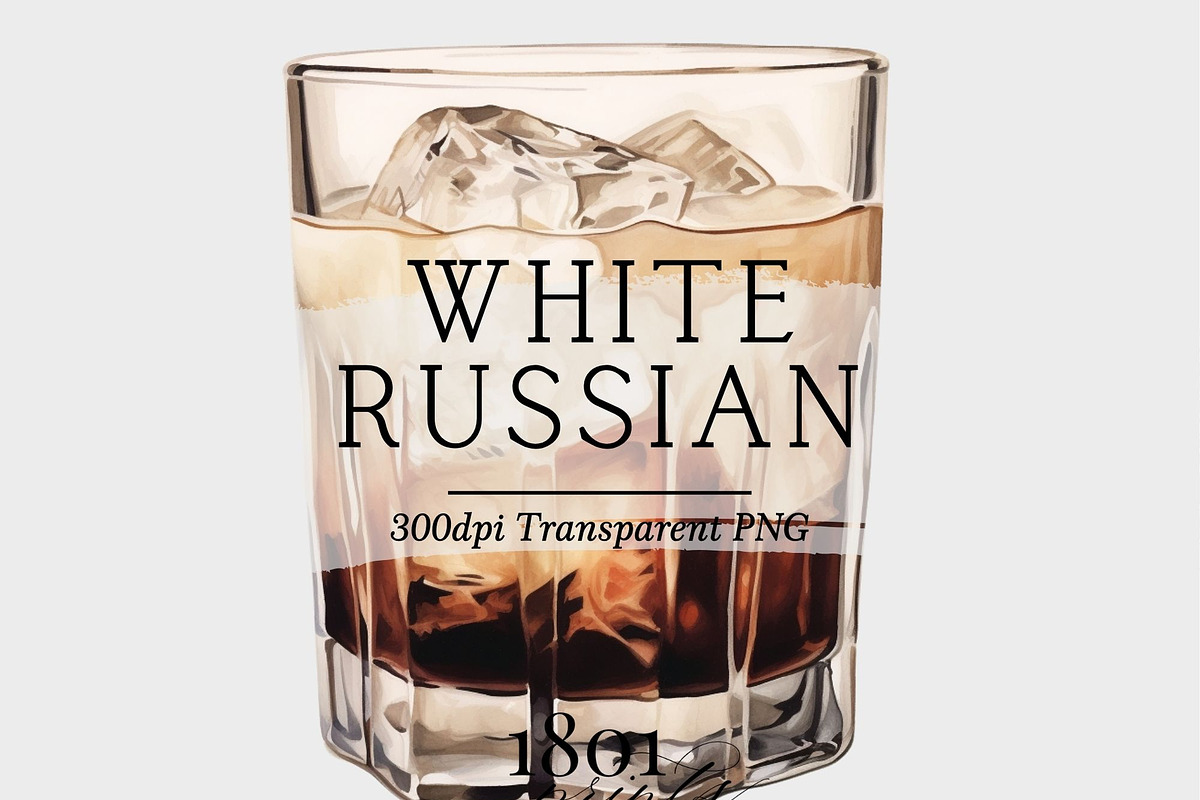 White Russian Watercolor Cocktail, an Illustration by 1801Prints (Photo 1 of 4)
