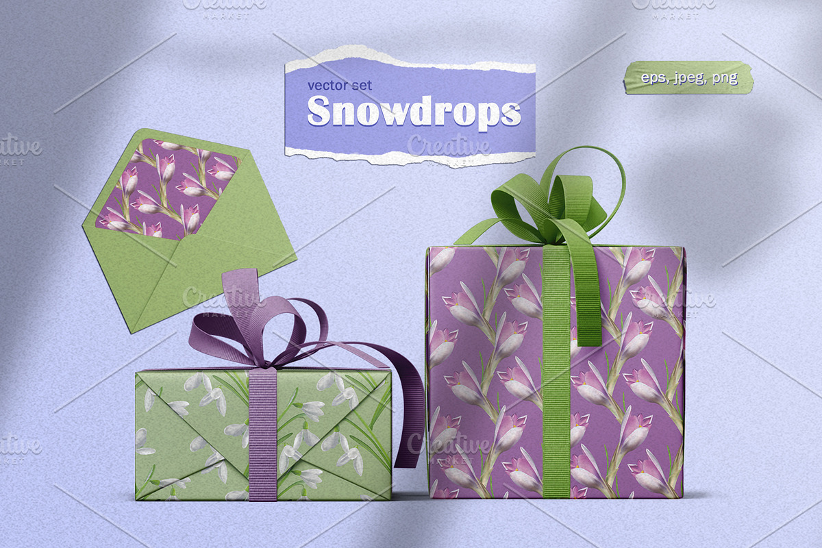 Snowdrops vector set, a Pattern Graphic by Sam2211 (Photo 4 of 8)