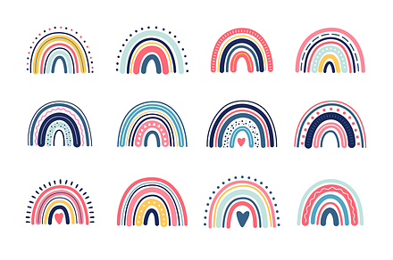 Boho rainbows, an Illustration by Cmeree