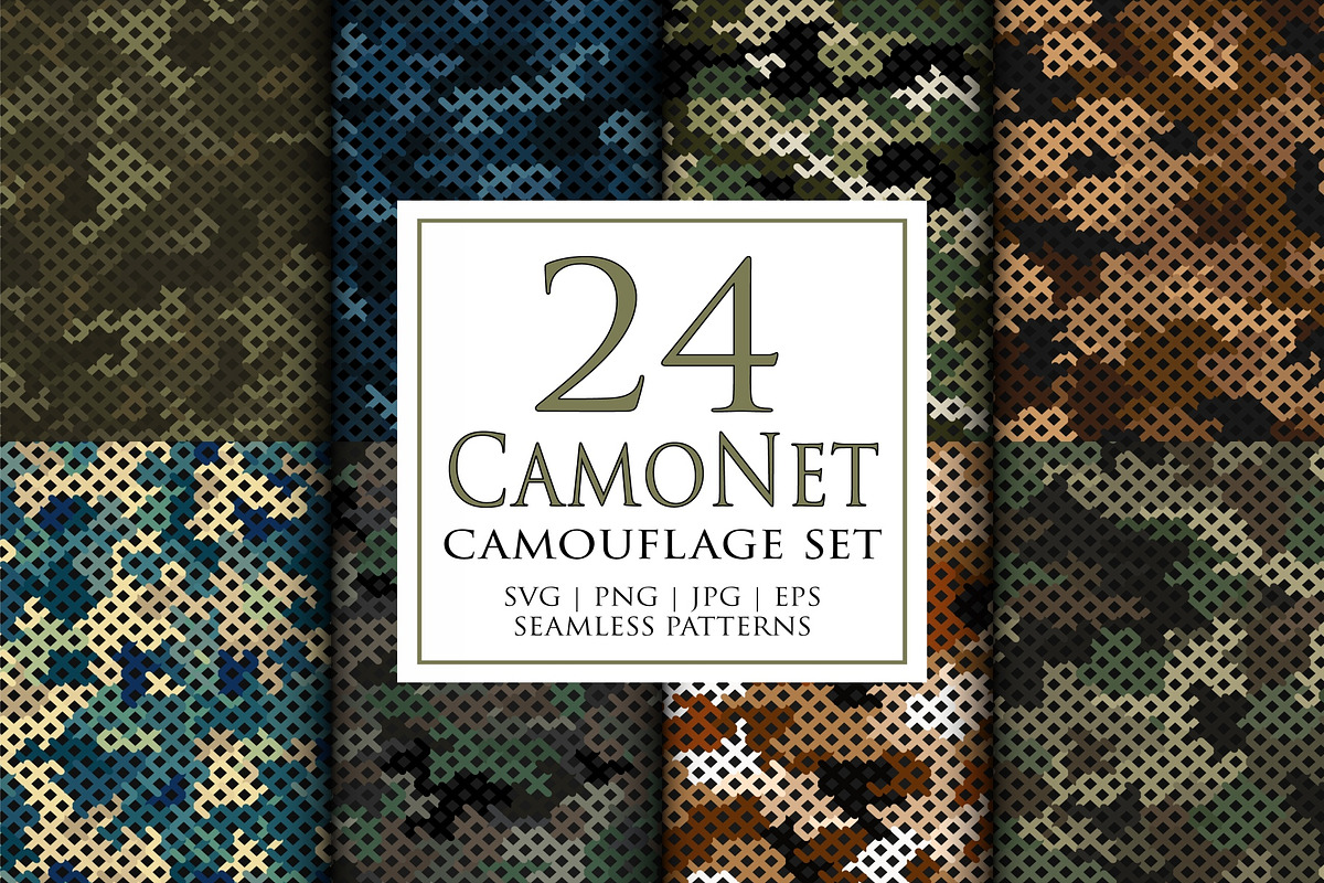 Camouflage net background set, a Pattern Graphic by ArchonDigitalShop (Photo 1 of 7)