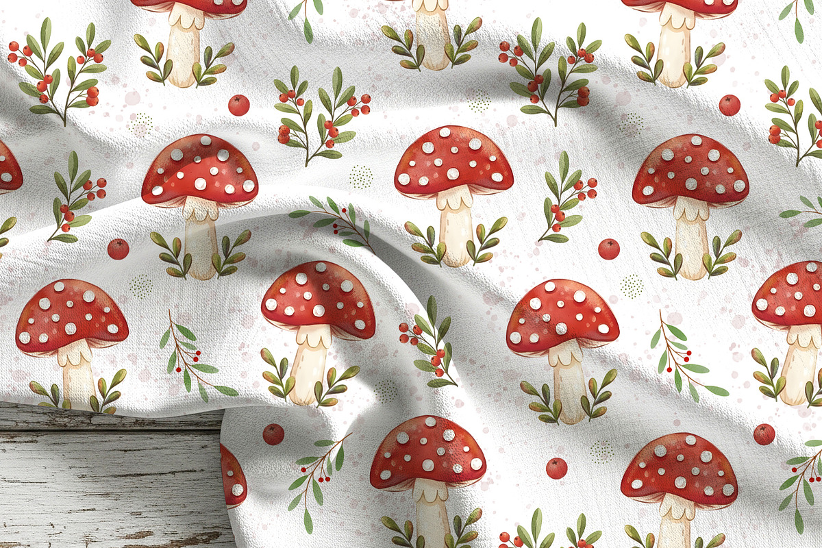 Autumn Red Mushrooms pattern, a Pattern Graphic by Kreeya Art Shop (Photo 9 of 14)