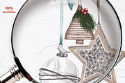 Farmhouse Christmas Watercolor Set, a Seasonal Illustration by BarvArt (Thumbnail 27 of 28)
