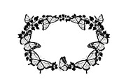 Butterfly Floral Vintage Frame Bundl, an Illustration by Creativeshirt (Thumbnail 16 of 51)