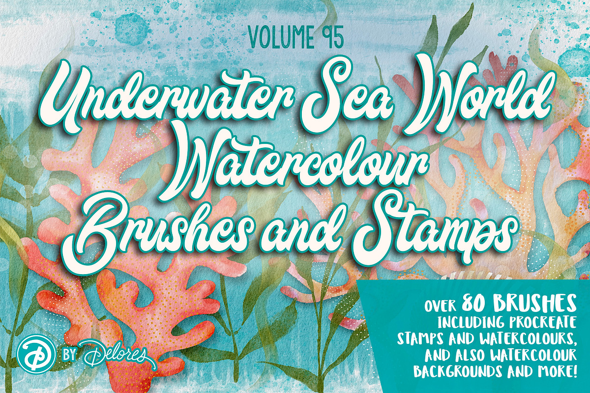 Underwater Sea World Watercolour, a Brushes & More by DeloresArt (Photo 1 of 13)