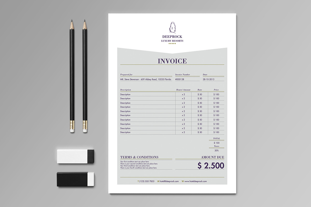 Deeprock Stationery Set & Invoice, a Stationery Template by Andre28 (Photo 3 of 5)
