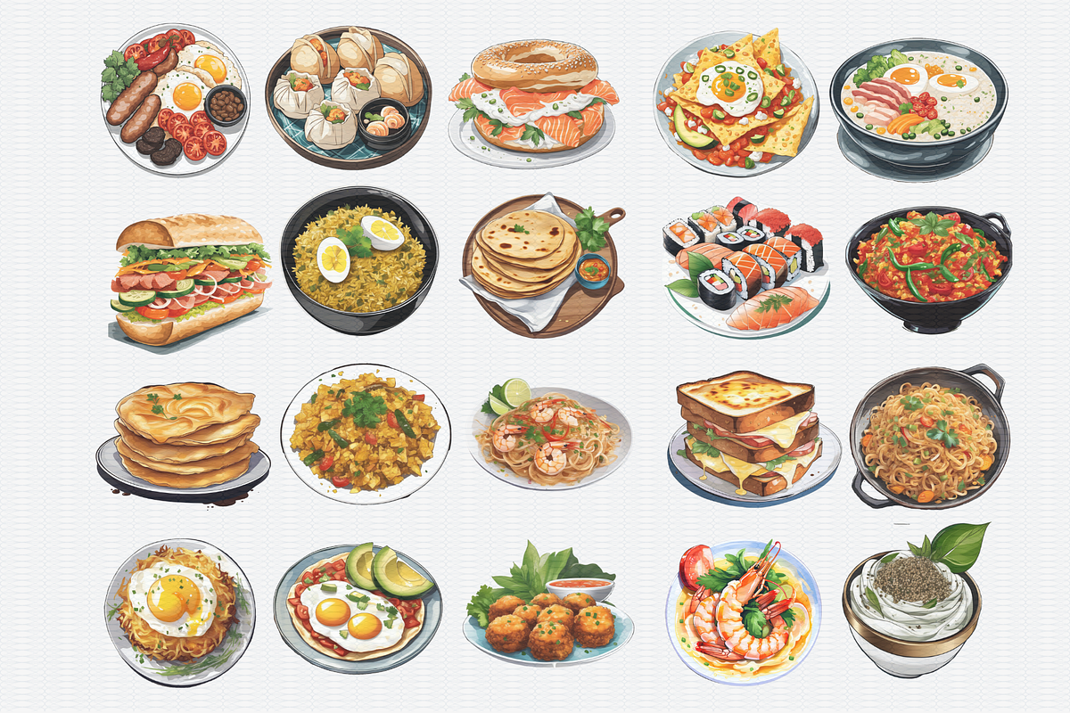 Food From Around The World Clipart, a Food Illustration by Crafts of The Moon (Photo 2 of 5)
