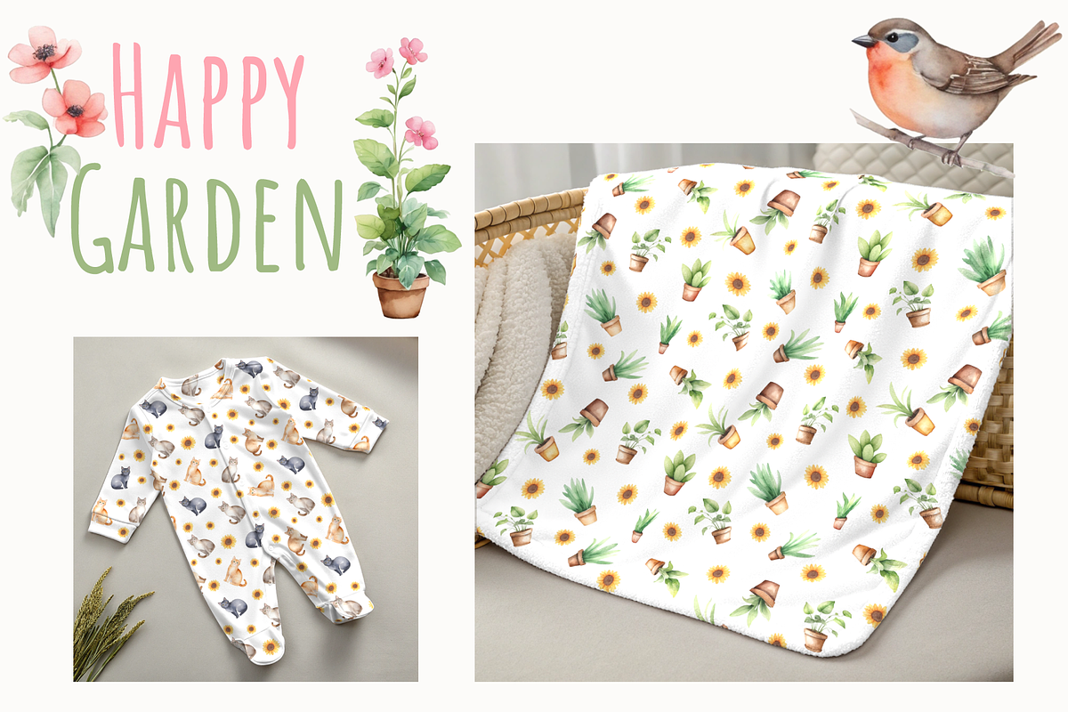 Garden Seamless Patterns & Elements, a Graphic by Art (Photo 4 of 7)