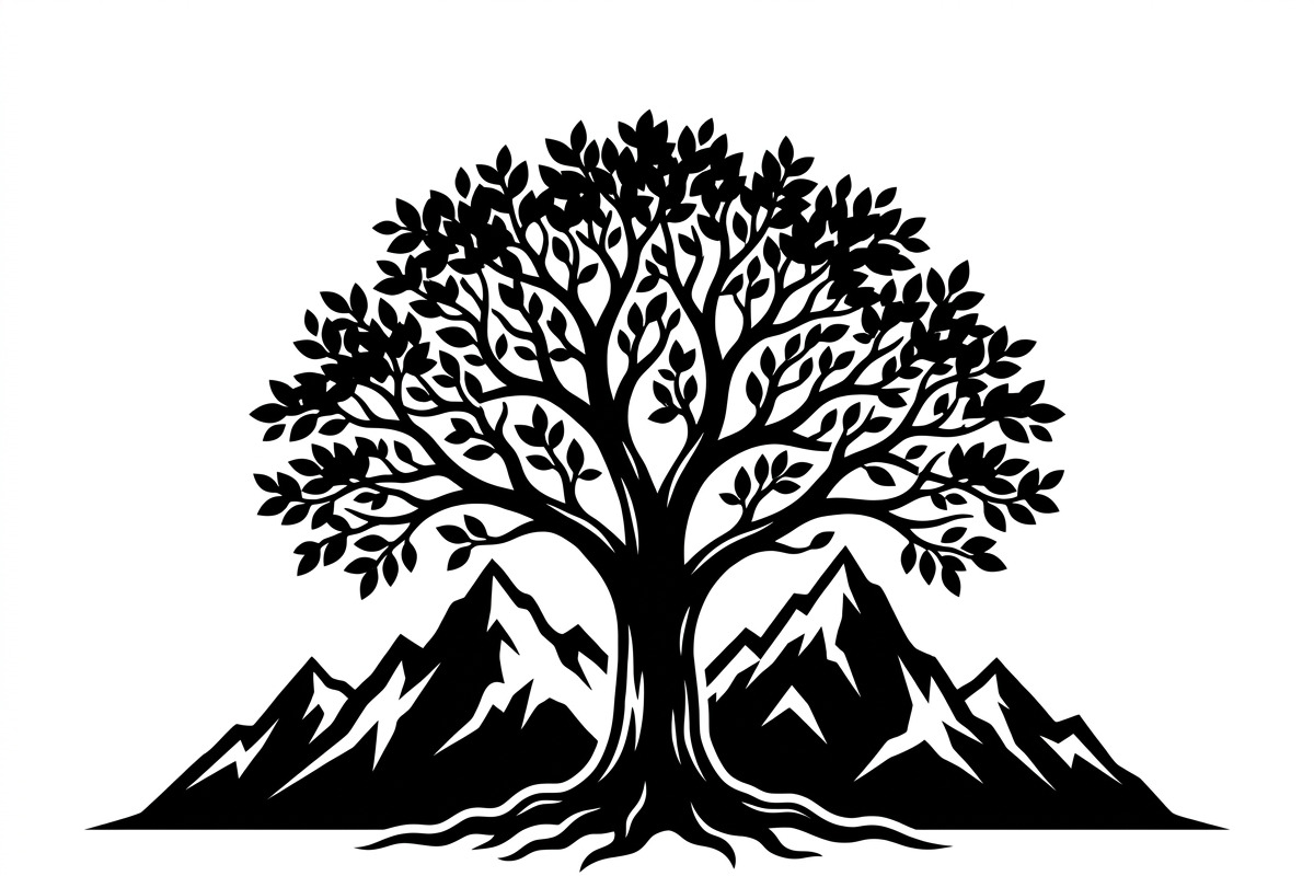 50 Sacred Mountain Tree Silhouette, an Empty State Illustration by Amazin_art (Photo 33 of 37)