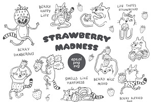 Strawberry Cats, a Graphic by Anastasiya Klempach