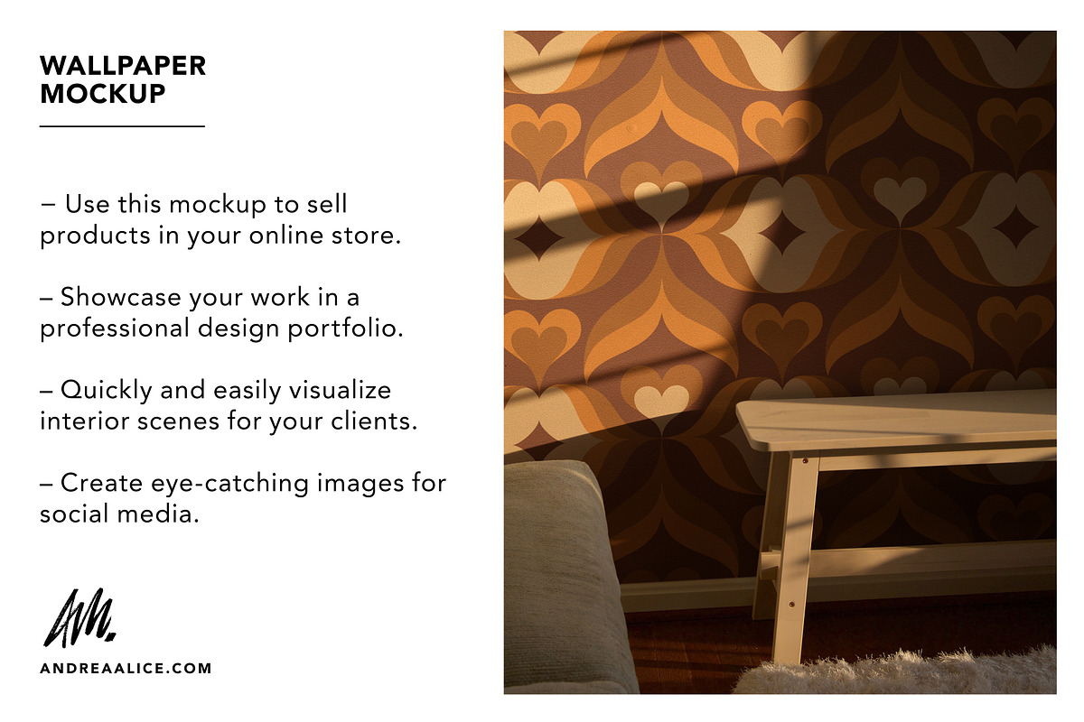 Wallpaper Mockup - Side Table, a Household Mockup by Andrea Muller (Photo 3 of 6)