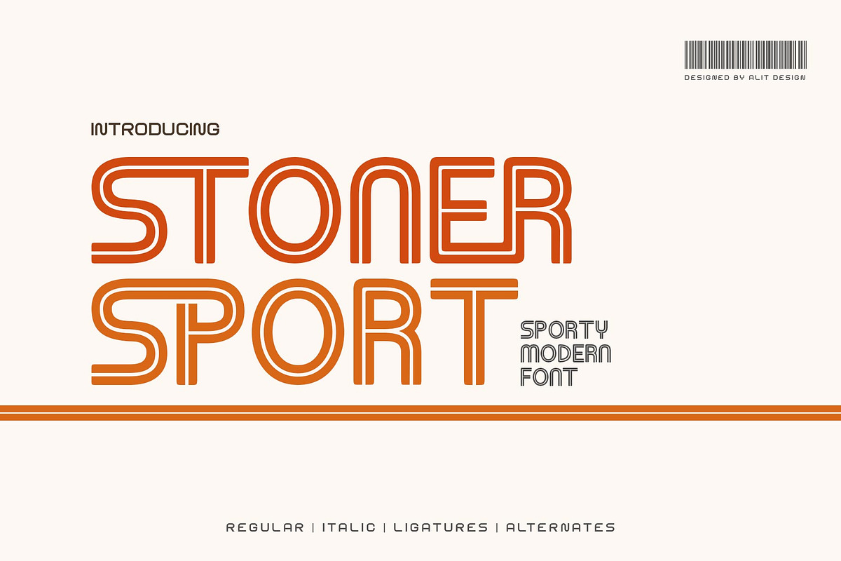 Stoner Sport Typeface, a Script Font by alit design (Photo 1 of 15)