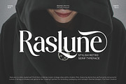 Raslune - Retro Serif Font, a Serif Font by Flawless And Co (Thumbnail 1 of 10)