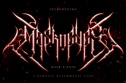 MasknEyes Cinematic Blackmetal Font, a Blackletter Font by Madhaline Studio