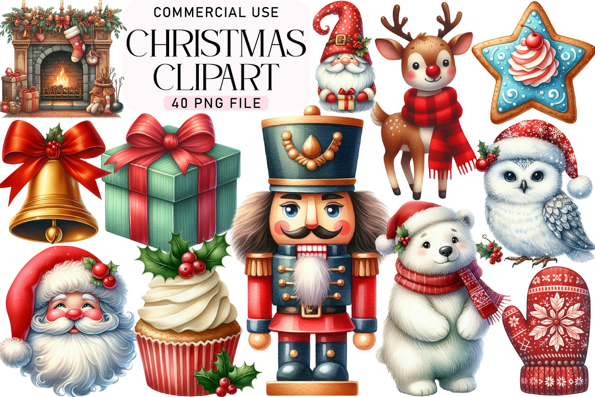 Christmas Clipart Bundle, an Illustration by Daily.Designs (Photo 1 of 5)