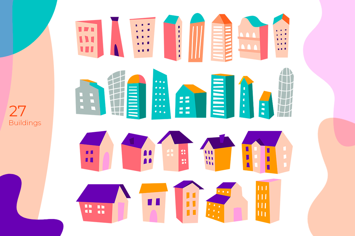 Cityscape scene creator, an Object Illustration by PixelAesthetic (Photo 2 of 7)