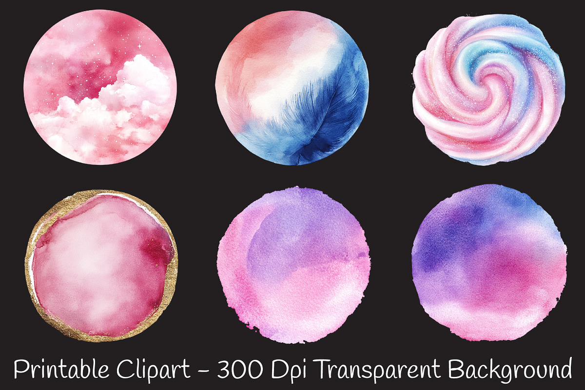 Soft Girly Round Shapes Clipart, an Illustration by RobertsArt (Photo 7 of 7)