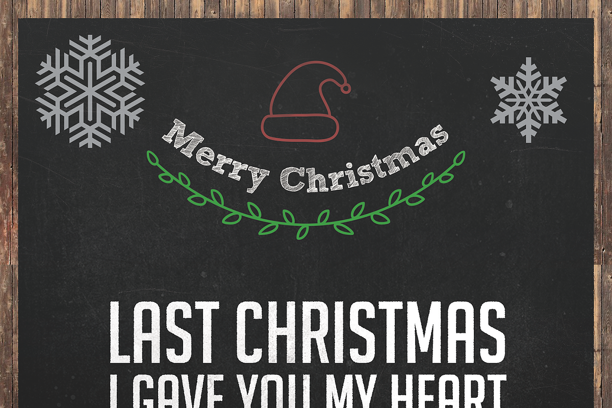 Christmas Greeting Card Chalkboard, a Card Template by SPACECAKE (Photo 3 of 5)