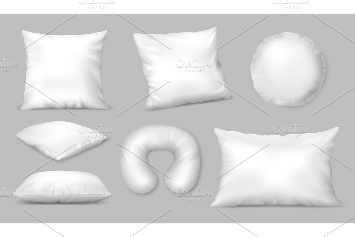 Realistic pillow mockup with fluffy, an Object Illustration by Frogella