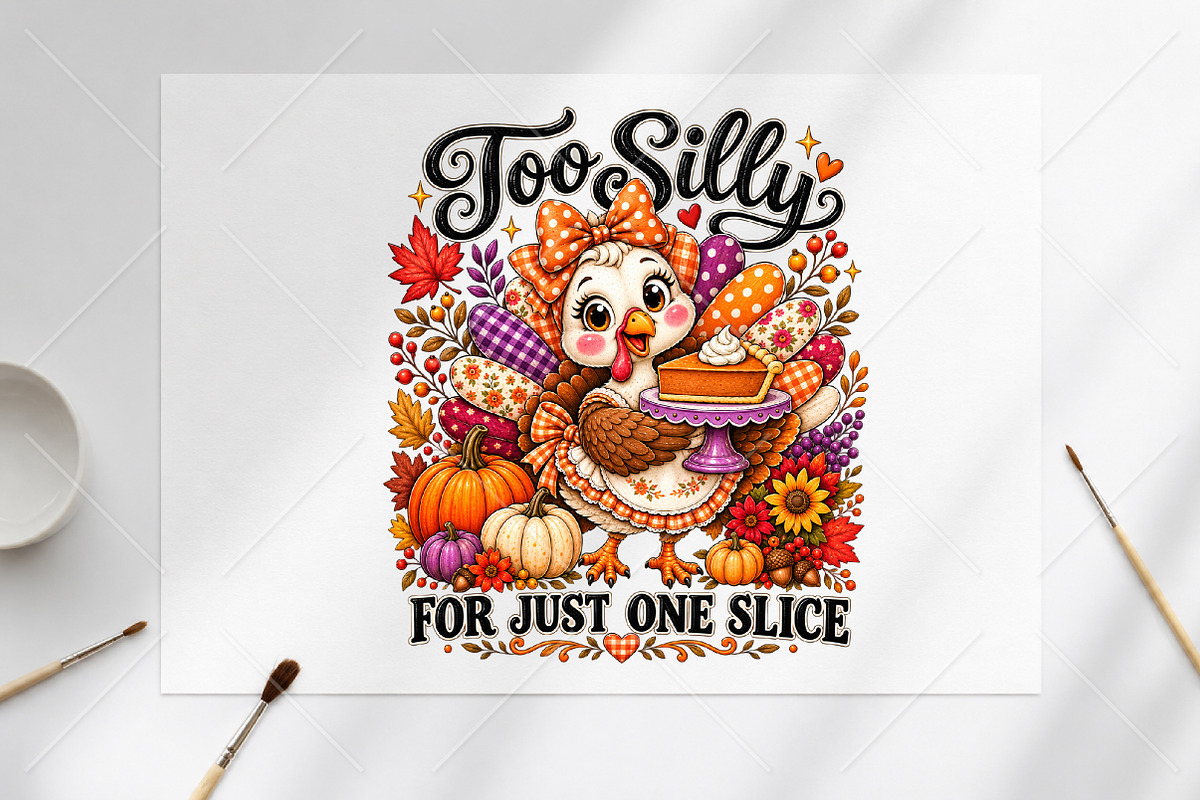 Too Silly For Just One Slice Turkey, a Seasonal Illustration by Canvas Craft (Photo 5 of 5)