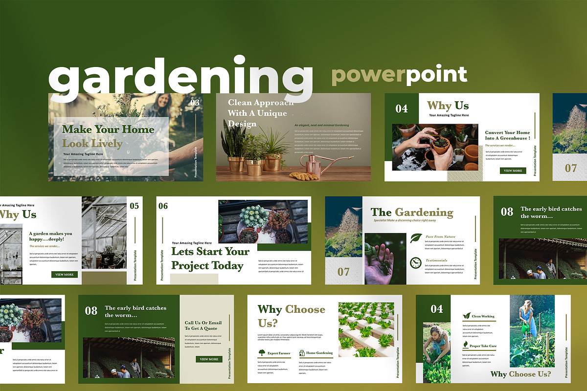 Ellen - Home Gardening Powerpoint, a Presentation Template by TMint Creative (Photo 1 of 6)
