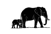 elephant family silhouette design, an Illustration by Amazin_art (Thumbnail 8 of 51)
