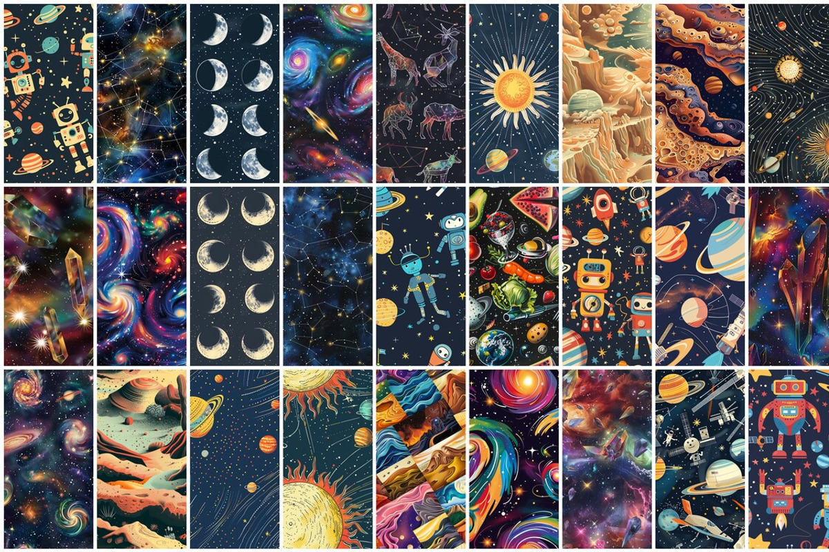 130 Cosmos Seamless Patterns, a Pattern Graphic by mkStudioLab (Photo 4 of 5)