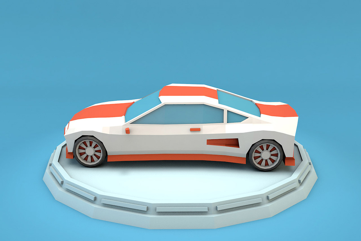 Cartoon Sport Car Low Poly, a Cars & Vehicle 3D Model by Low Poly Lab (Photo 3 of 9)