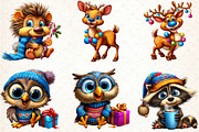 Funny Christmas Animal Clipart Bundl, an Illustration by DreamCafeArt (Thumbnail 8 of 8)