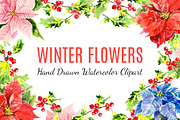 Winter Watercolor Flowers, a Graphic by KannaaDesign (Thumbnail 1 of 5)