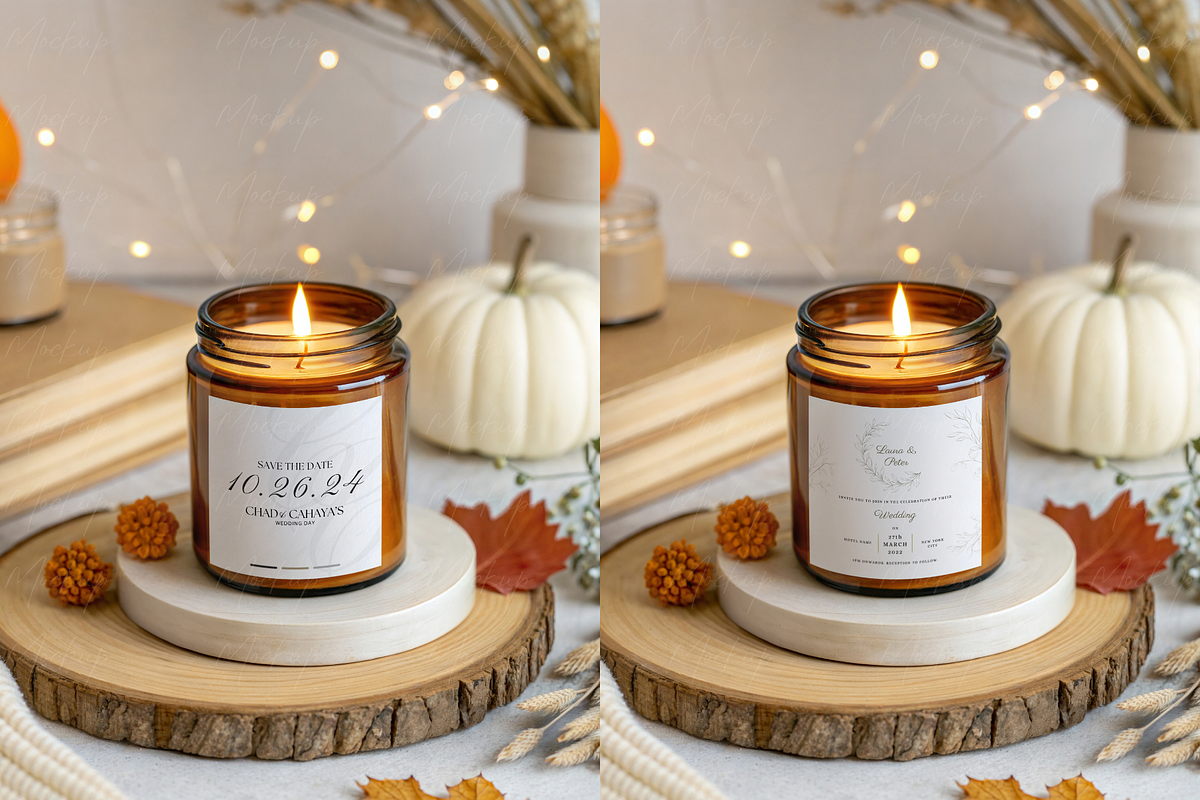 Fall Seasonal Candle Label Mockup, a Product Mockup by TatiMockup (Photo 3 of 3)