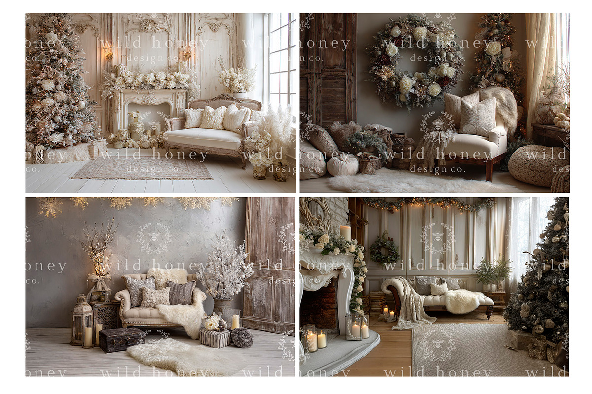 Christmas Digital Backdrops, BUNDLE, a Layer Style Add-On by Wild Honey Design Co. (Photo 5 of 6)