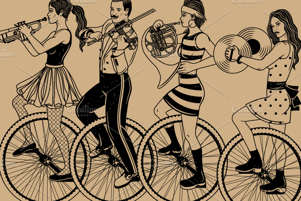Vintage Circus Band Musicians., a Decorative Illustration by Moloko88 (Photo 5 of 5)