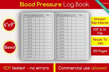 Blood Pressure Log Book • KDP