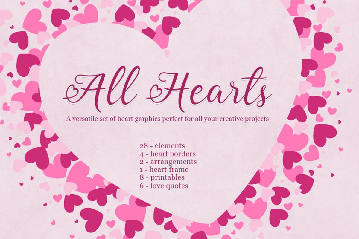 All Hearts Clipart Set, an Illustration by Maggie Stilwell Design (Photo 1 of 7)