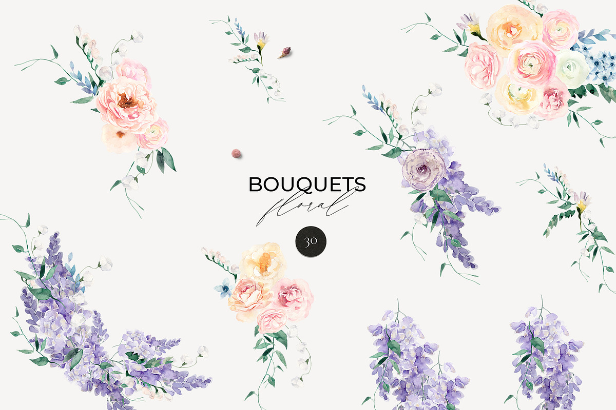 REGENCY ERA watercolor flowers, a Decorative Illustration by Lana Elanor (Photo 3 of 13)