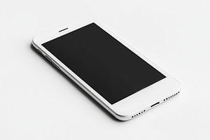Mockup smartphone with a blank screen on white background, a Technology Photo by AlyaAnd