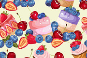 Berry & Pastry Seamless Patterns Set, a Pattern Graphic by artdemidova (Thumbnail 6 of 12)