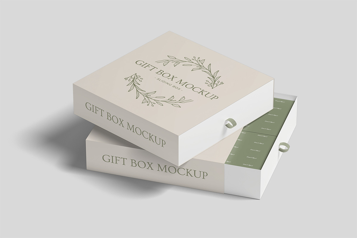 Sliding Gift Box Mockup, a Packaging Mockup by Compositing Studio (Photo 16 of 21)