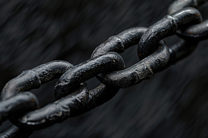 Iron chain on black background, an Abstract Photo by AlyaAnd