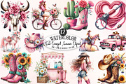 Pink Cowgirl Summer Clipart, a Graphic by Designking (Thumbnail 1 of 4)