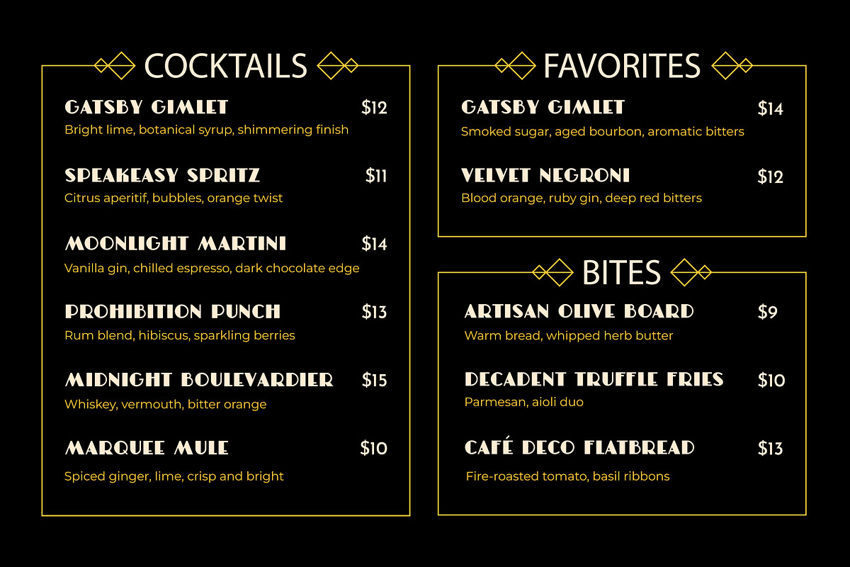 Cafe Deco, a Sans Serif Font by Loudoun Design Co. (Photo 5 of 6)