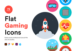 Flat Gaming Icons, a Duotone Icon by Brickclay