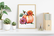 Floral Fall Pumpkin Clipart, an Illustration by Canvas Craft (Thumbnail 4 of 8)