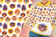 Watercolor monkeys, an Animal Illustration by Evgeniia Zagreeva (Thumbnail 4 of 4)