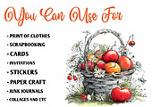 Summer Fruit Basket Clipart, an Illustration by CreationArt (Thumbnail 2 of 7)