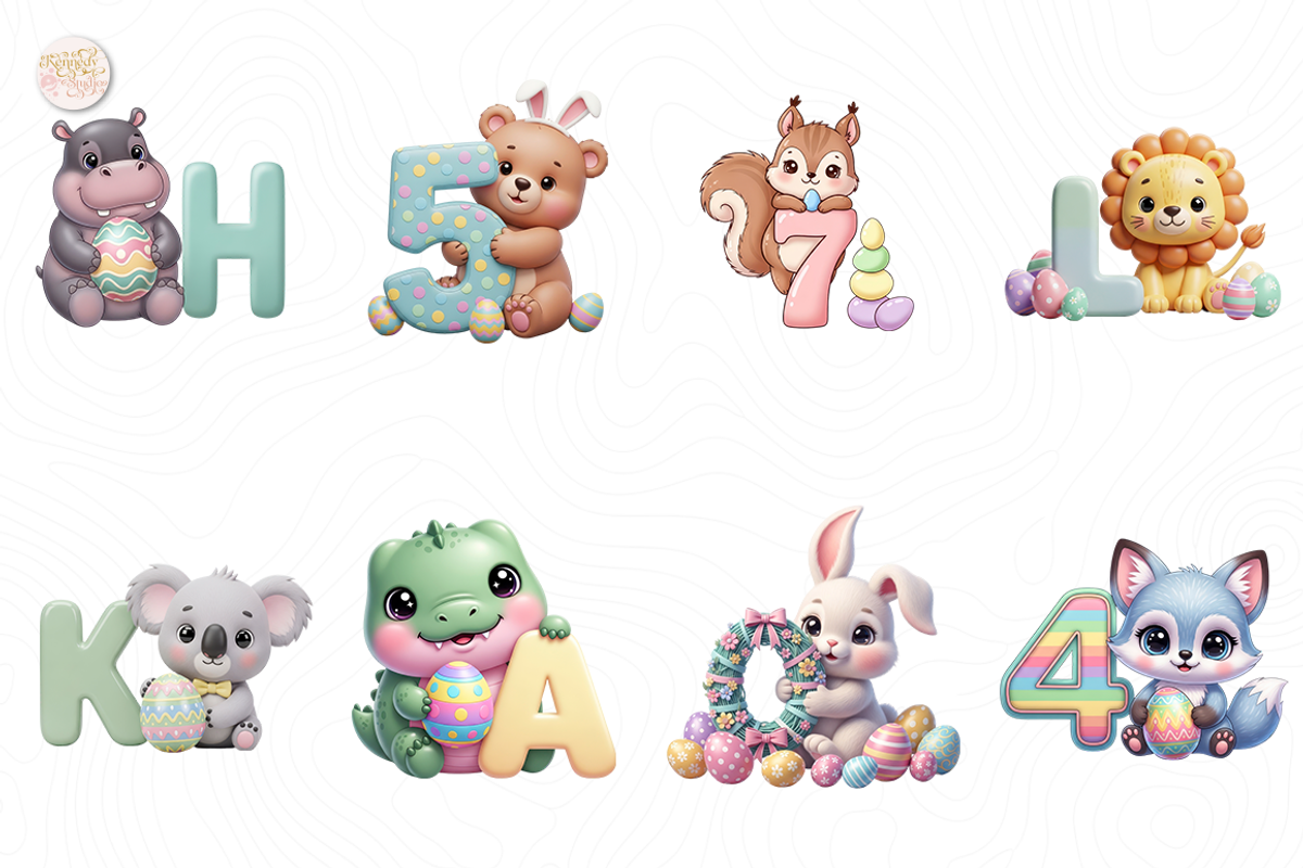 Easter Animal Alphabet PNG Clipart., an Animal Illustration by KennedyStudio (Photo 2 of 5)