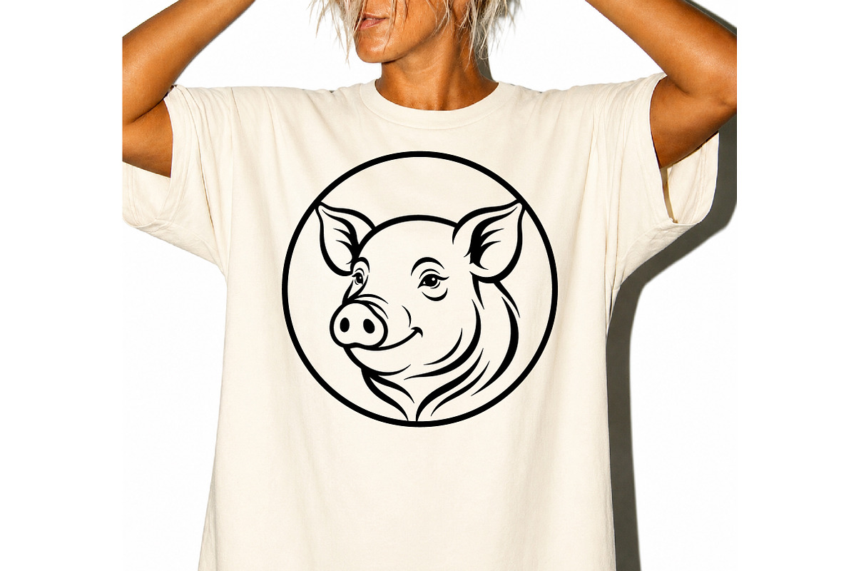 Pig Head Circle SVG, an Object Graphic by DreamCafeArt (Photo 4 of 4)