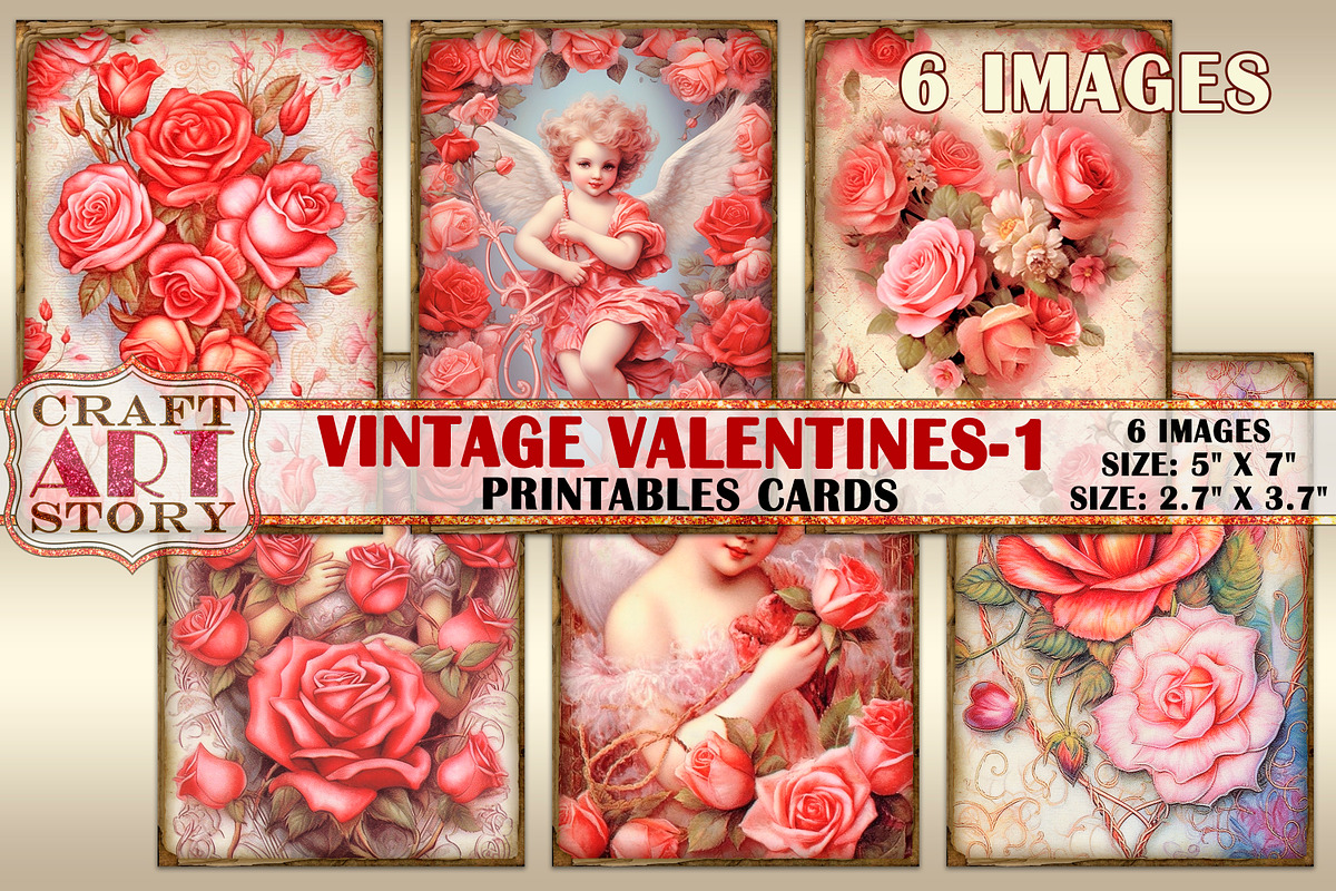 Valentines Valentine cards-1, an Object Illustration by CraftArtStory (Photo 1 of 3)