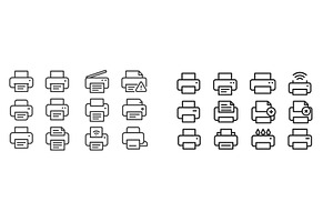 Collection of printer icons showing, a Technology Photo by ZinetroN
