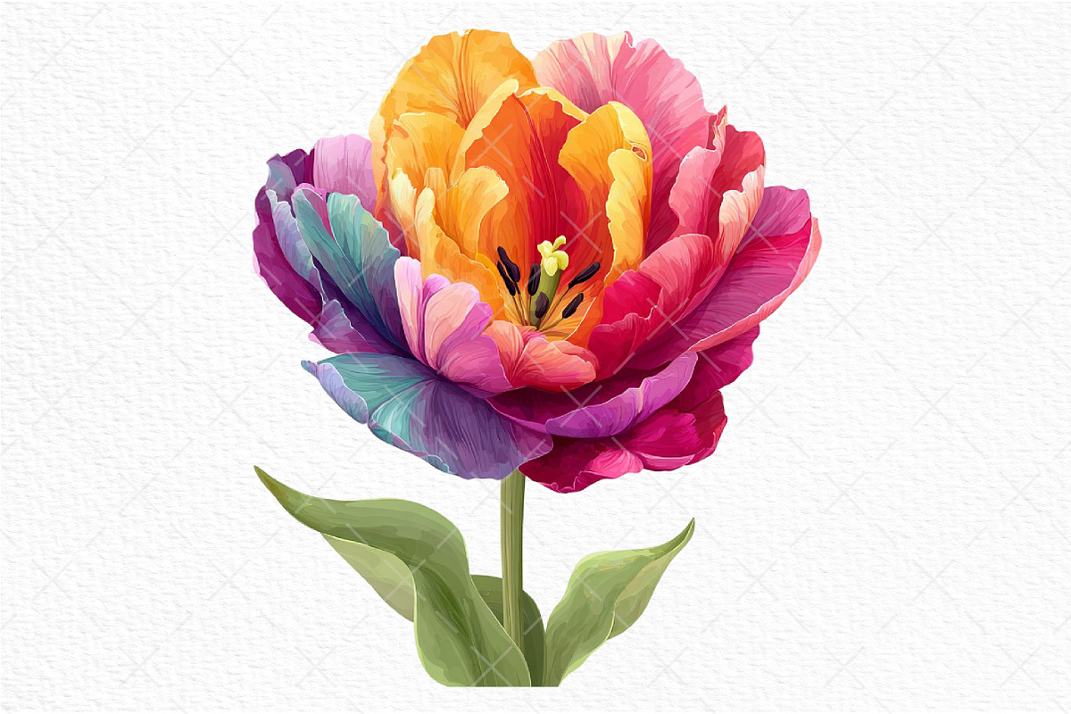 Whimsical Tulip Flower Clipart, an Illustration by Craft Nest (Photo 9 of 11)